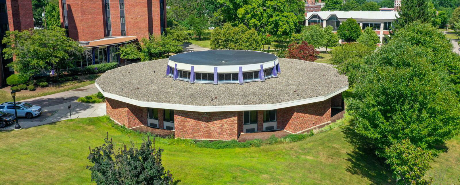 An aerial picture of the Clarke Health Center