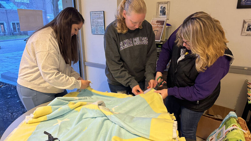 Tying Up Comfort: Elmira College Nursing Club Wraps Kids in Warmth