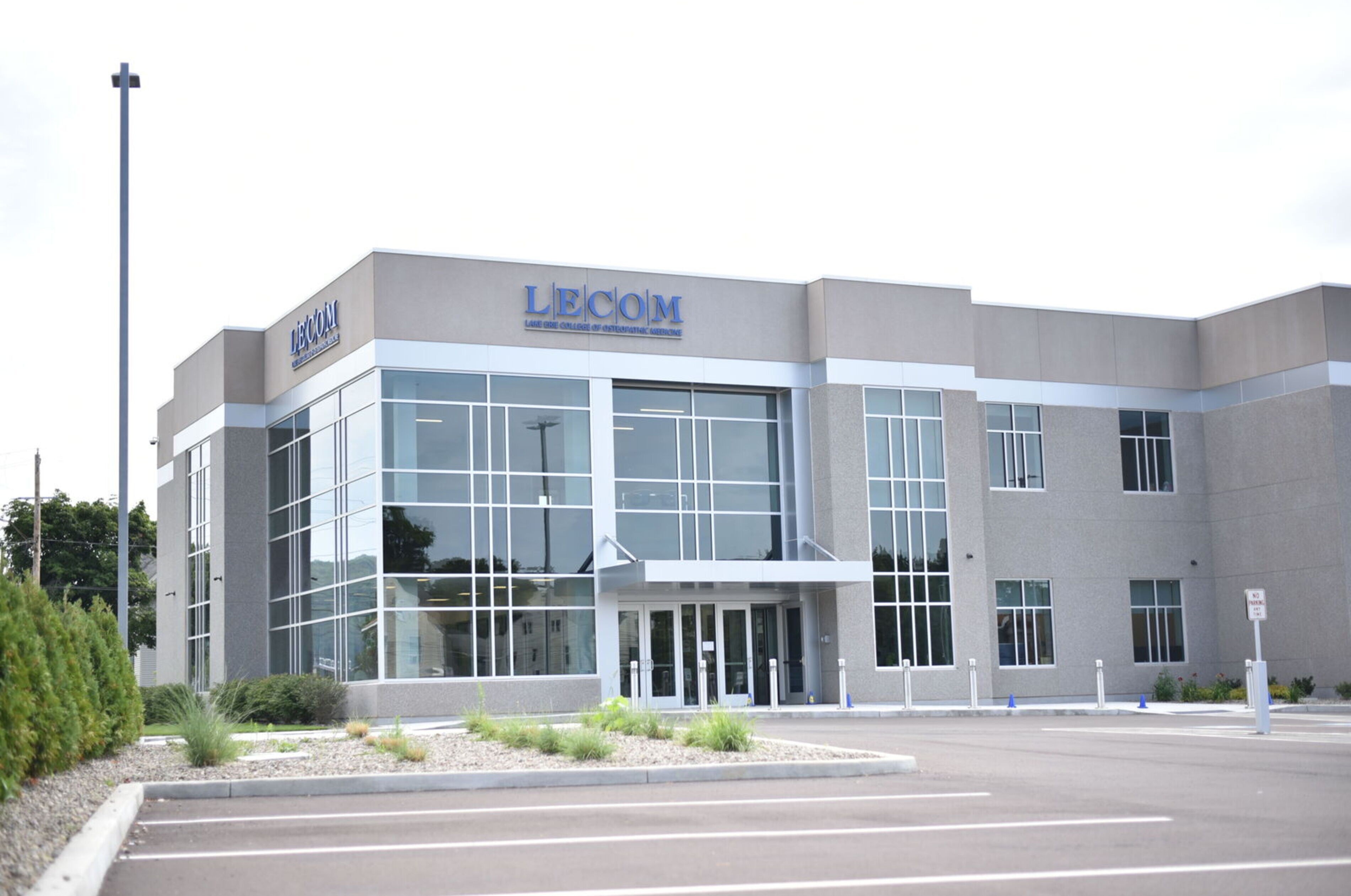 The exterior of the LECOM building