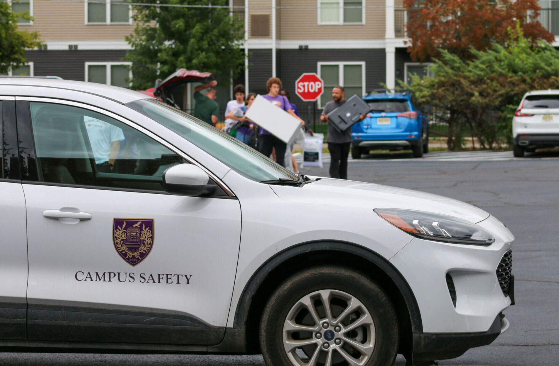 An Elmira College Campus Safety vehicle.