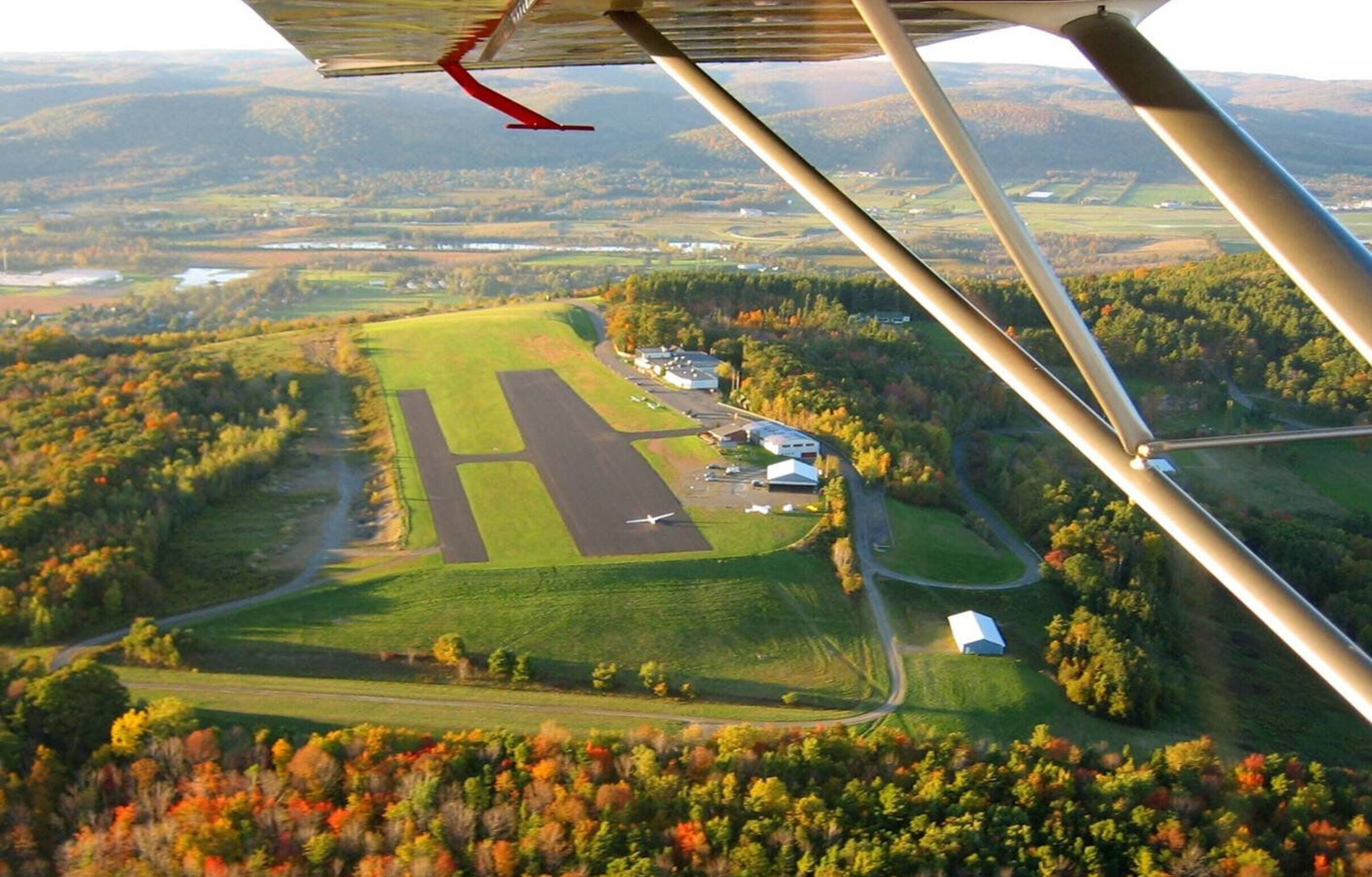 An aerial view of the National Soaring Museum