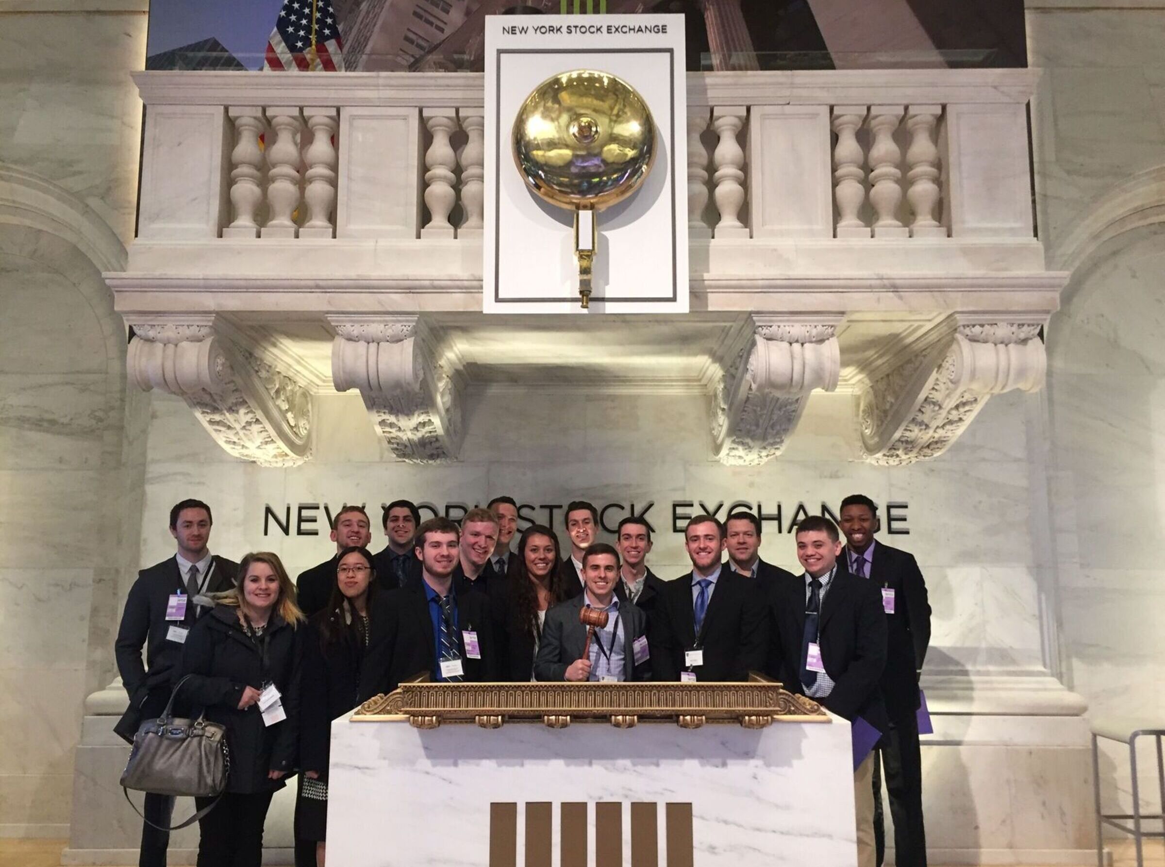 Elmira College students visit the New York Stock Exchange
