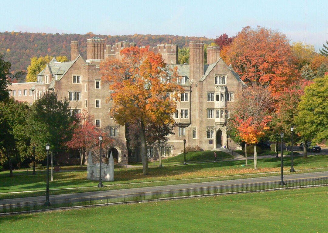 Tompkins Hall during the fall